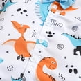 thumbnail image 5 of Franhais Baby Boys Summer 2PCS Pants Suit, Short Sleeve Dinosaur Button-Down Folded Collar Bow Blouse and Plain Drawstring Short Pants, 5 of 7
