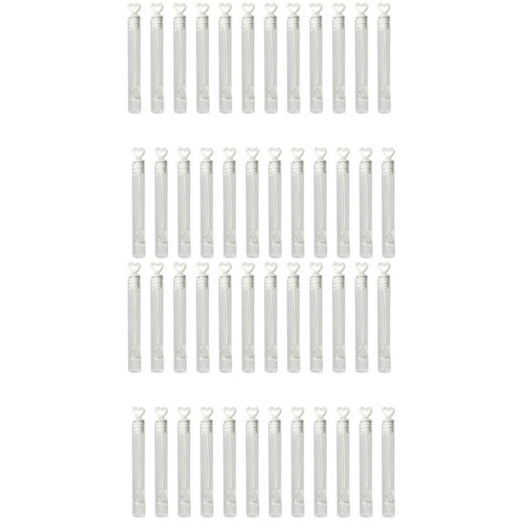 WORGEOUS 48 Pcs Clear Empty Love Heart Shaped Bubble Bottles for Wedding Favors, Party, Event, Soap Water Containers