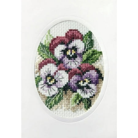UPC: 5906735255294 | Complete cross stitch kit – greetings card Pansies 6161