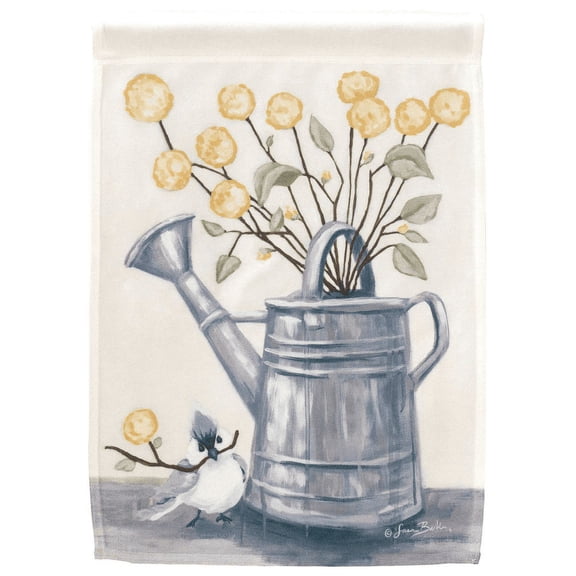 Magnolia Gardens M070146 30 x 44 in. Watering Can Sharing Flowers Printed Garden Flag - Large