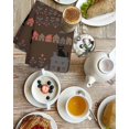 thumbnail image 4 of Japanese Style Kitchen Dish Towels for Drying Dishes Set of 3, Farmhouse Brown Cat House Trees Flowers Waffle Weave Microfiber Hand Tea Bathroom Towels Quick Dry & Absorbent Towel 15.7x23.6, 4 of 7