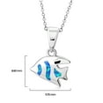 thumbnail image 4 of 925 Sterling Silver Blue Opal Tropical Fish Pendant Necklace, 4 of 6