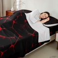 thumbnail image 4 of Castle Fairy Abstract Crack Texture King Sheets 4pcs,Minimalist Luminous Vein Bedding,Black Red,1 Flat Sheet, 1 Fitted Sheet and 2 Pillowcases, 4 of 7
