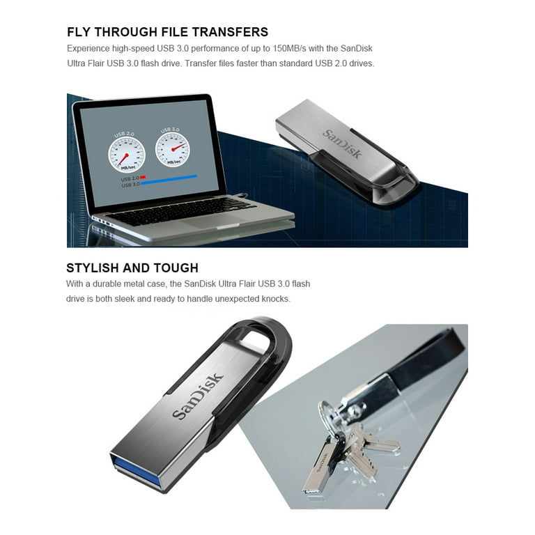 Pendrive SanDisk 128GB Ultra Flair USB 3.0 - Pccom