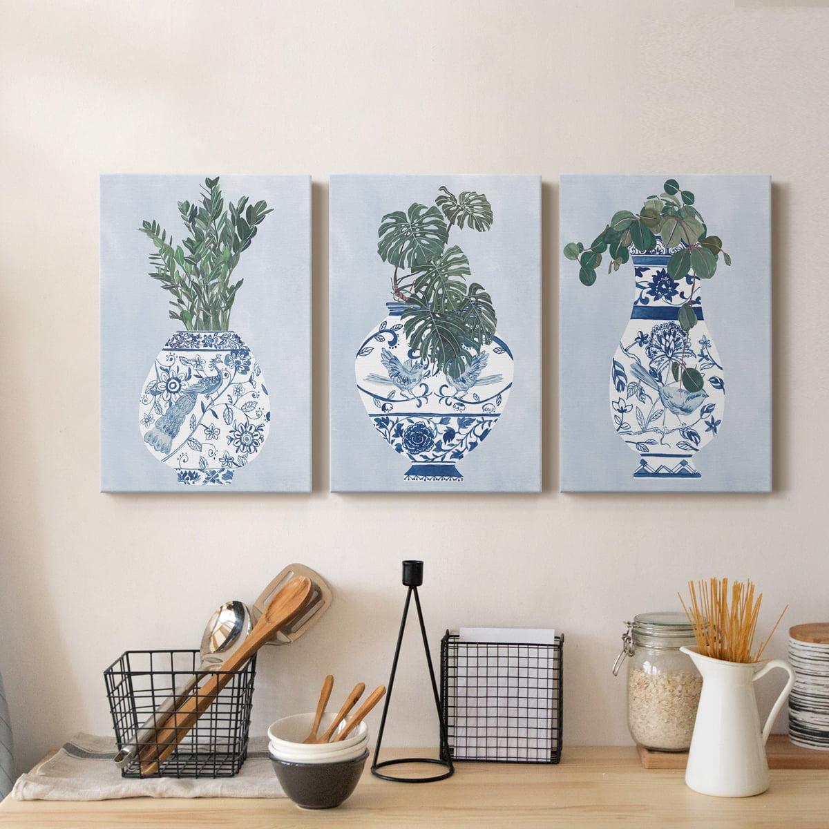 Moonlight Vase I Premium Gallery Wrapped Canvas - Ready to Hang - 8 x 12 Each