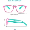thumbnail image 2 of Gafas contra luz azul Okany para niños, paquete de 3, negro, rosa y transparente, 2 of 7