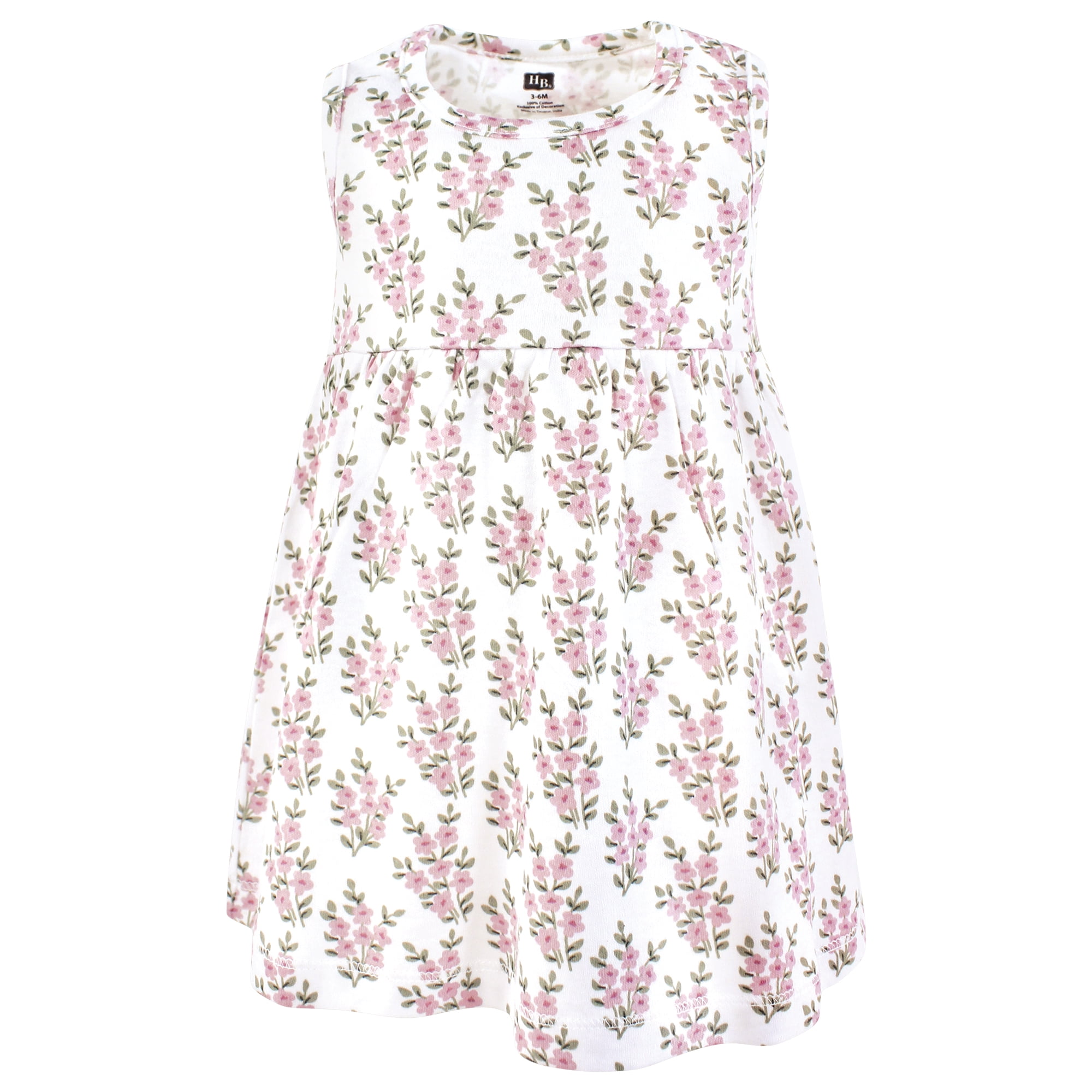 Hudson Baby Infant and Toddler Girls Cotton Dress and Cardigan Set, Plum Wildflower, 3T