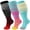 Black Blue Yellow, variant on 3 Pairs Plus Size Copper Compression Socks for Women & Men Circulation 20-30 mmHg - Better Blood Flow, Swelling , Best Support for Medical, Running, Nursing