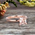 thumbnail image 2 of Startling Morganite Solitaire Engagement Ring On 10k Rose Gold 1 Carat Cushion Cut Heart Prong Promise Band Anniversary Gift, 2 of 7