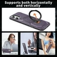 thumbnail image 4 of Heavy Duty Phone Case For iPhone 16 Plus,Built-in Rotatable Magnetic Ring Kickstand,Shockproof Dropproof Tough Rugged Anti-fall Protective Phone Case Cover For iPhone 16 Plus, Purple, 4 of 6