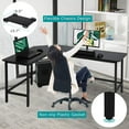 thumbnail image 6 of Computer Desk Gaming Desk Office L Shaped Desk PC Wood Home Large Work Space Corner Study Desk Workstation (Black), 6 of 7
