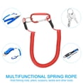 thumbnail image 5 of 6.5ft Spring Fishing Lanyard Retractable Coiled Tether with Metal Clip & Keyring, Red 3 Pack, 5 of 7
