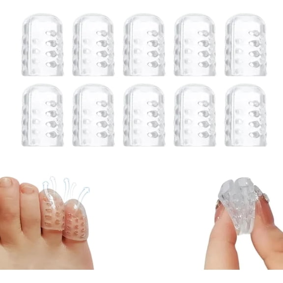 Silicone Anti-Friction Toe Protector, Upgrade Gel Toe Soft Clear Protectors Breathable Toe Covers for Men Women, Little Toe Sleeves Gel Toe Protectors for Corns, Blisters and Ingrown Toenails