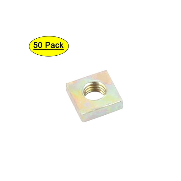 M3x5.5x2mm Zinc Plated Square Machine Screw Nuts Brass Tone 50Pcs