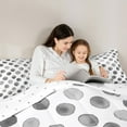 thumbnail image 4 of Manfei Circle Ciecular Pattern 7-Piece Twin Bedding Sets,Ink Polka Dot Bedding Comforter Set,White Gray Sheet Sets For Teens,Ultra Soft Home Decor Reversible, 4 of 8