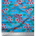 thumbnail image 1 of Soimoi Rayon Crepe Fabric Leaves,Floral & Flamingo Bird Fabric Prints by Yard 46 Inch Wide, 1 of 1