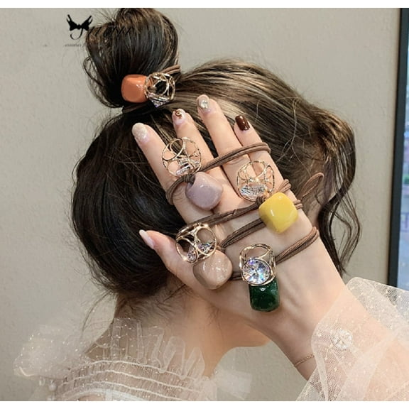 5-Pack Women's Elastic Hair Ties – Cute & Fashionable Ponytail Holders and Hair Bracelets for Girls TIKA