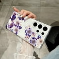 thumbnail image 3 of Dteck Case for Samsung Galaxy S24 Ultra Case Clear with Design Slim Protective Soft TPU Bumper Embossed Pattern,Purple Flower, 3 of 4