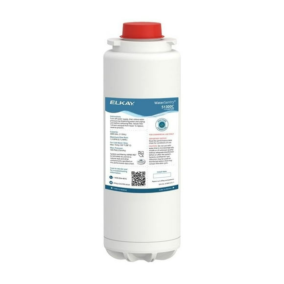 Elkay 51300C WaterSentry Plus Replacement Filter Cartridge for WaterSentry Plus Filtration System in EZH20 Bottle Fillers - N/A