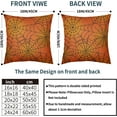 thumbnail image 4 of Halloween Spiderweb Pillow Covers 16x16 Set of 2 Orange Black Spider Web Outdoor Decorative Throw Pillows Halloween Scary Themed Farmhouse Pillowcases Linen Cushion Case Decor for Home Sofa Couch Bed, 4 of 6