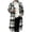 Black, variant on Men's Long Plaid Shacket Jacket Button Down Flannel Shirt Collared Oversized Coat Fall Winter Outerwear
