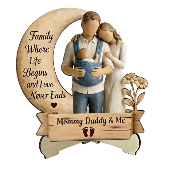 FastXmas Mother's Day Wooden Sign Table Decoration -Thank You Mom Gifts-Office Home Desk Decor Sign for Mom-Mother's Day Christmas Thanksgiving Birthday Gift for Mom-Home Office Decor