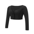 thumbnail image 3 of Slim Fit Ribbed Long Sleeve Tops for Women  Showing Midriff, 3 of 7