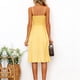 thumbnail image 5 of Vestidos De Mujer Amarillo Verano Pajarita Con Cuello En V Correa De Espagueti Una Línea Vestido Sin Espalda,S, 5 of 6