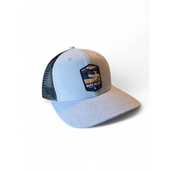 Death Valley National Park Snapback Trucker Cap - Heather Grey on Black
