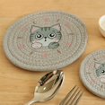 thumbnail image 3 of AMERTEER Rond Tressé Sets de Table Cartoon Kitty Rond 2 Tailles pour la Décoration de Mariage à la Maison, 3 of 6