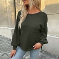 thumbnail image 6 of Timegard Women's Tops Round Neck Long Sleeve Backless Solid Color T-Shirts Fall Dressy Casual Loose Tops, 6 of 6