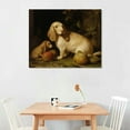 thumbnail image 2 of ARISTURING Lost Cabin Lop Eared Rabbits Print in Black Flat Frame Fine Artwork Painting Reproduction Wall Art Decor Poster Gift, 2 of 5
