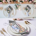 thumbnail image 2 of Cloth Napkins Set of 2 - 20x20 Inches, Bunny Gnomes Easter Washable Reusable Table Napkins, Eggs Black White Checkered Farmhouse Soft & Absortbent Dining Napkin for Party Wedding Hotel Restaurant, 2 of 8