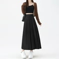 thumbnail image 5 of Women's High Waist Long Skirt A-Line AnkleLength Pleated Maxi Skirt Fall Winter Classic Formal Elegant Office Work Skirt, 5 of 6