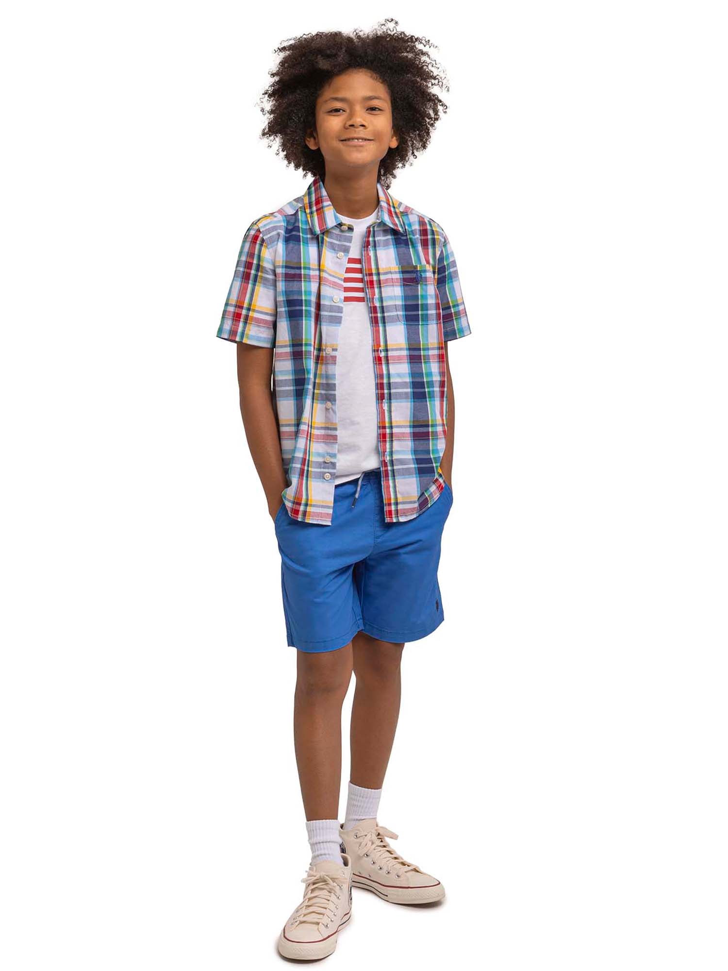 U.S. Polo Assn. Boys American Flag Short Sleeve Graphic T-Shirt, Sizes 4-18