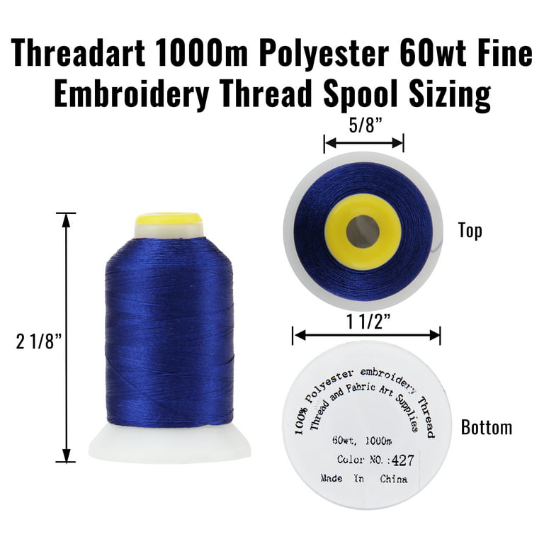 Threadart Cotton Sewing Thread - 1000M Spools - 50/3 - Burgundy - 50 Colors Available, Red