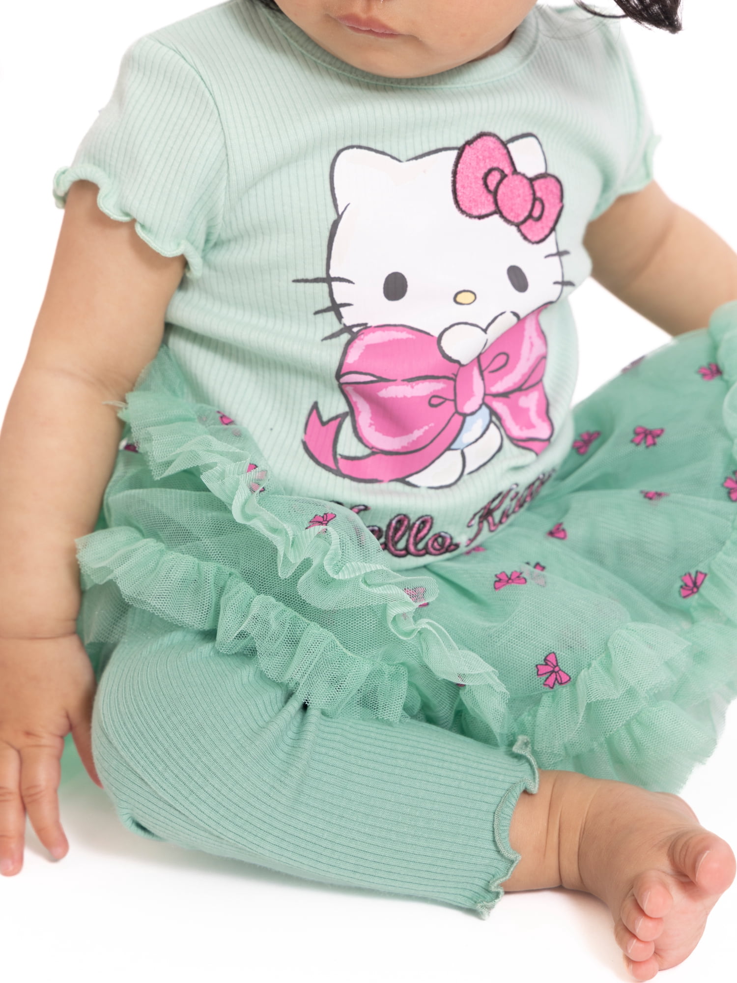Hello Kitty Baby Girls' Graphic Bodysuit, Skeggings and Bow Headband Set, 3-Piece, Sizes 0/3M-24M