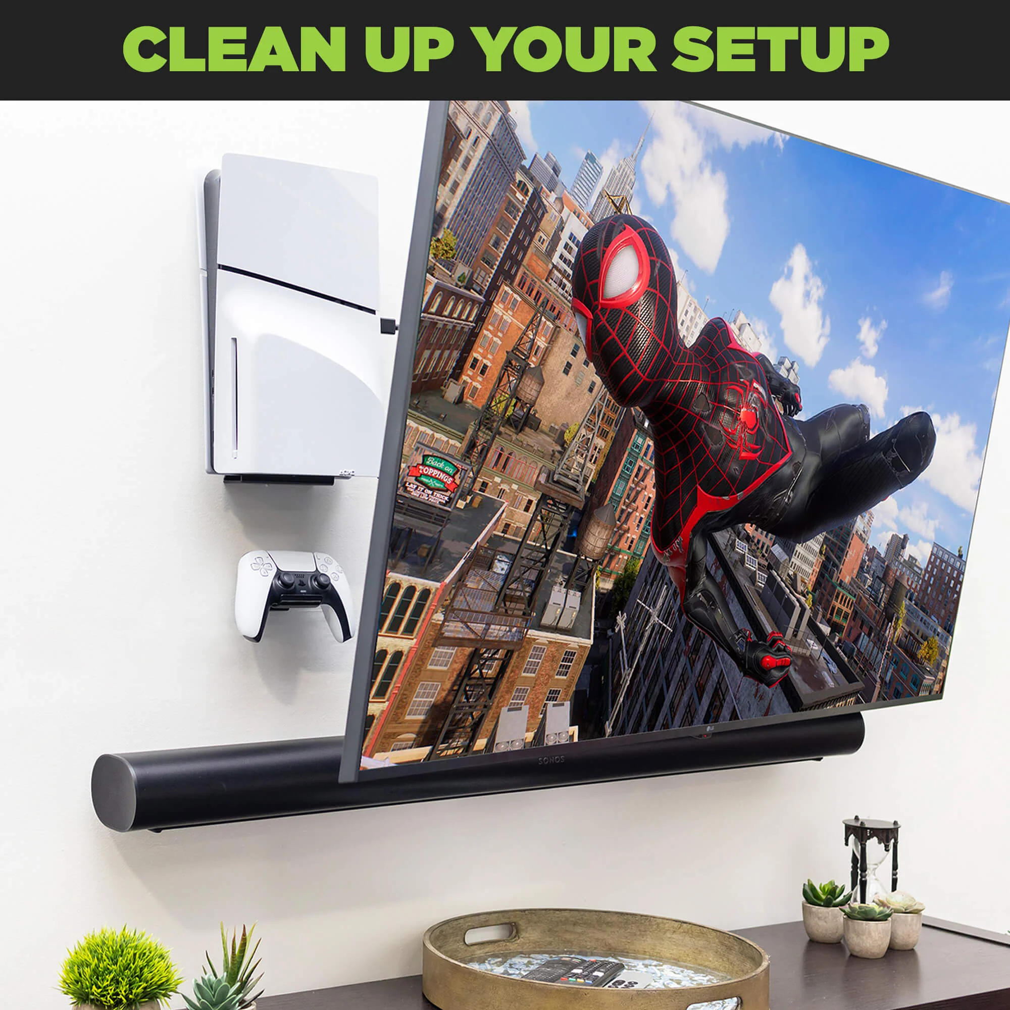 HIDEit Wall Mount for All PlayStation 5 Models – Compatible with PS5 Pro, Slim, and Original - Secure Wall Mounting Solution for Game Console - Perfect for Display or Behind TV Setup
