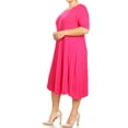thumbnail image 3 of Women's Elegant Plus Size Midi Dress A-Line Design with Short Sleeves, 3 of 5