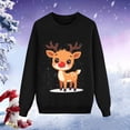 thumbnail image 2 of Family Matching Christmas Sweatshirts Crewneck Long Sleeve Shirts Graphic Reindeer Casual Printed Winter Tops Kids Black 2Y, 2 of 3