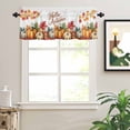 thumbnail image 2 of Fall Thanksgiving Valances for Windows Hello Autumn Orange Pumpkin Maple Leaf Rod Pocket Curtain Valance Window Treatment Short Curtains for Kitchen Living Room, 42"x12", 2 of 5
