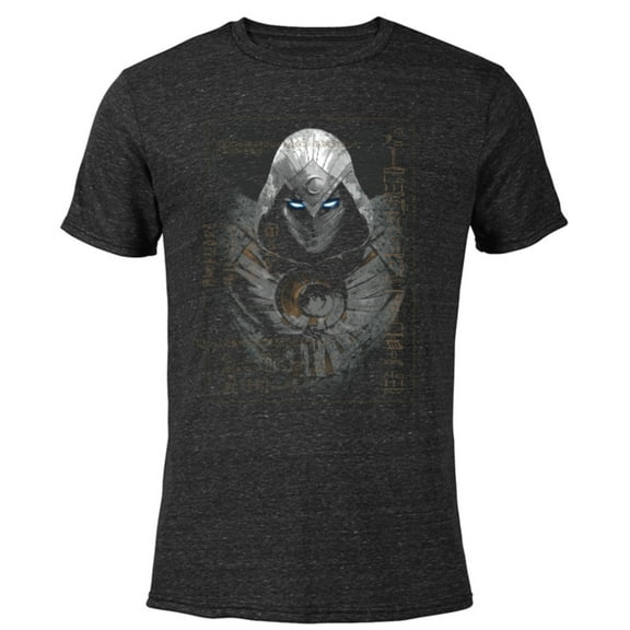 Marvel Moon Knight Glowing Eyes Egyptian Hieroglyphs - Short Sleeve Blended T-Shirt for Adults - Customized-Black