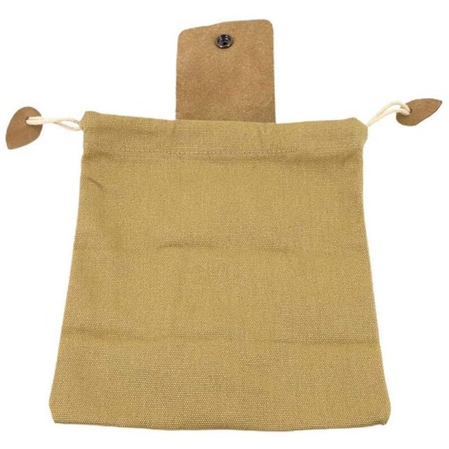Bolsa de lona plegable para forrajes, bolsa de almacenamiento para colgar en la cintura para recolectar frutas con funda de cuero Bolsa de almacenamiento con cordón-D