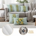 thumbnail image 6 of Aqua Stripes Lemon Outdoor Waterproof Pillow Covers, Spring Botanical Plant Vertical Line Decorative Rectangle Throw Pillowcase Sofa Cushion Sham for Patio/Couch/Chair, 20"x12" 2 Pack, 6 of 8