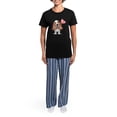 thumbnail image 4 of CafePress - Basset Heart Balloon Women's Dark Pajamas - Women's Short Sleeve Print T-Shirt and Pants Dark Cotton Pajama Set, 4 of 7