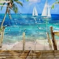 thumbnail image 5 of Orinice Sailboat Bathroom Decor Set with Hooks, Colorful Graphic Print Polyester Shower Curtain Set, 100% Polyester Fabric, Multi Size 69x72, 5 of 7