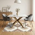 thumbnail image 3 of ODIKA 5'x7' Washable Area Rug Abstract Minimalist Scattered Shapes Covering Dining Neutral for Guest Room, Lounge, Apartment, Non-Slip Low Profile, Stain Resistant, 3 of 7