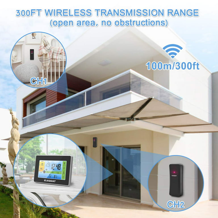 ELEGIANT EOX-9906 Wireless Weather Station with 5.5 LCD Screen Indoor  Outdoor
