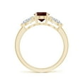 thumbnail image 2 of ANGARA Natural Oval Garnet Three Stone Ring with Pear Diamonds in 14K Yellow Gold (8x6mm Garnet) | January Birthstone, Anniversary, Jewelry Gift for Women | Natural Garnet Ring (Ring Size - 12.5), 2 of 8