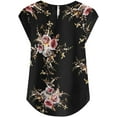 thumbnail image 4 of Aloohaidyvio No Boundaries Tops for Women,Womens Shirts Flower Pleated Slim Print Short Sleeve Tops, 4 of 4